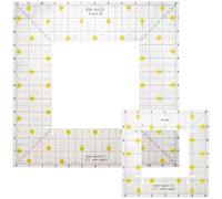 PONDON Quilting Rulers Acrylic Square, Two Pack, 6.5 & 12.5 Inch Templates For Fabric Blocks, Patchwork, Sewing Machine Cutting Mats, Diy Dressmaking Projects