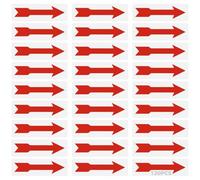 PONDON Red Arrow Signs, 120 Pcs 2.6 X 1 In Pvc Laminated Stickers, Directional Safety Labels, For Industrial, Commercial Use
