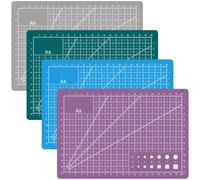 PONDON Sewing Quilting For Pad Cutting Non-Skid, Colors Set In Pad Cutting Pvc Inches 8.7 X 5.9, Lines Grid With Mats Cutting A5, Mats Healing Self Units Four, Art Projects Four Pcs