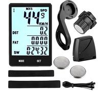 PONDON Wireless Bicycle Computer For Road, Mountain Bikes, Waterproof, Lcd Display With Extended Mount, Gives Real-Time Data, Simple Install Via Abs Shell