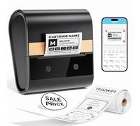 Ponek Label Maker, Thermal Label Printer M260, Label Maker Machine Support 20-75 mm Width Label, Bluetooth Barcode Printer for Small Business, Barcode, Address, Name, Compatible with Phones & Laptop