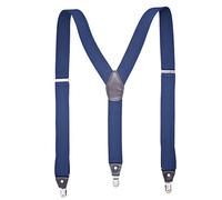 PONERY Mens Braces Y Shape - Man'S Suspenders Fashion Braces Strong 3 Clips Women'S Trousers Elastic Strap Size 3.5 * 120Cm,Deep Blue