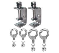 Ponezg Screw Clamps Small C Clamp Stainless Steel C Clamp Adjustable Clamping Range is 20-50 mm, C Clamp Jaw Openings 55 mm with M8 M10 Ring Screws for Woodworking, C-Clamp Set (2-Piece Set)