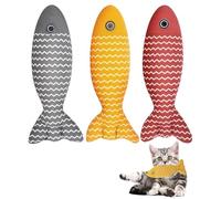 PonFxp Cat Nip Toys Cats, Cat Toys For Indoor Cats Adult, 3 Pcs Catnip Toy, Soft Plush Material, Suitable For Pet Teething, Chewing, Playing (21cm, Yellow, Jujube Red, Gray)