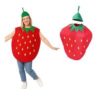 PonFxp Funny Fancy Dress, 75x63cm Strawberry Dress for Kids, Fancy Dress Beginning with S, Fruit Costumes, Cosplay Outfit for Halloween, Themed Parties, Role Play, Celebration