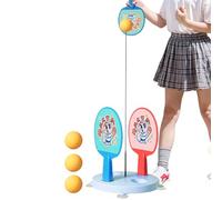 Pong Ball Equipment - Elastic Shaft Paddle Trainer for Hand Eye Coordination, Solo Practice with Flexible Function, Table Tennis Training Set for Women Men Sports, Blue and Pink Colored