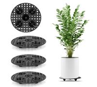 PONGH Pack of 4 Potted Plant Stands 20 cm Flower Pot Stand Drainage Grid Plastic Drainage Mesh Round Flower Pot Grid Mats Flower Pot Mesh Pads for Indoor Outdoor Garden
