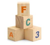 PONGJA 4 Pack 3 Inches Unfinished Wood Cubes Blocks - Natural Wooden Square Blocks Great for Crafts Making