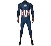 Pongking Superhero Captain Soldier Costume Jumpsuit Halloween Cosplay Outfits for Adult Men S