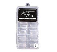 Pongnas 100PCS Fake Nails, Soft Thin Nail Tips, Full Cover Half Cover Artificial Nails, Coffin Ballerina Shape, with 10 Sizes, for Nail Salons DIY Manicure Art (5)