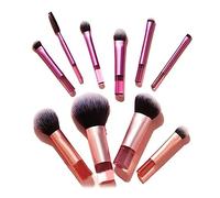Pongnas 10PCS Mini Makeup Brush Set, Portable Travel Cosmetic Brushes Kit with Soft Fiber Bristles, for Home and Travel Makeup