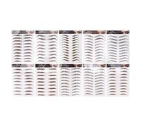 Pongnas 10pcs Temporary Brow 6D Eyebrow Stickers for Makeup Novices