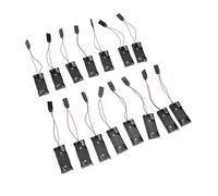 Pongnas 2 AAA Battery Holder with Thick Wires - 15 Pack ABS Dual AAA Cell Box for, Robotics, Electronics Projects - Pre-Wired 18 AWG Red/Leads