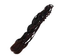 Pongnas 23.6 Inches Dreadlock Ponytail Extension with Beads Shells Pendants Elastic Base Easy Installation for Travel Beach Music Festival Bohemian Style (Black)
