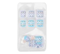 Pongnas 24pcs False Toe Nails, 12 Different Sizes Easy Trim and File, Comfortable Flexible Fit for Most Nail Types, with Glue Adhesion and Gel Removal Method, for Women Girls (J68)