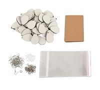 Pongnas 250 Pcs Sublimation Earring Blanks Set with Droplets, Ear Hooks, and Cardboard for DIY Earrings Crafting