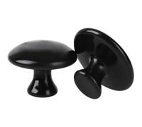 Pongnas 2Pcs Mushroom Shape Massage Stone, Lava Basalt Hot Cold Stone for Spa, with Rich Mineral Trace Elements and Magnetic Energy (Black)