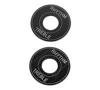 Pongnas 2PCS Universal Electric Guitar Toggle Switch Gasket Washer for Rhythm Treble Indicator with Aluminum Alloy (Black)