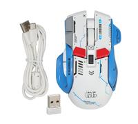 Pongnas 3 Mode Computer Mouse, Quiet Gaming Mouse 10 Keys 5 Adjustable Sensitivity Per DPI Wired 2.4G for IOS (White)