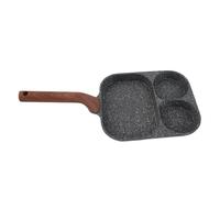 Pongnas 3-Section Non-Stick Egg Frying Pan with Heat- Handle for Breakfasts - Stylish Design (Double Bottom)