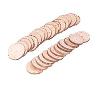 Pongnas 30 Pcs Pine Wood Chips for DIY Crafts, Painting, and Decor - Rustic Wood Circles with Pre-Drilled Holes
