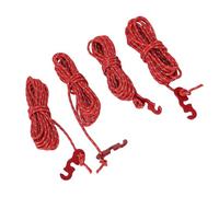 Pongnas 4Pcs 9.8ft Nylon Camping Rope with Reflective Strip - Windproof Tent Tie Down Cord, Length Canopy Guyline for Outdoor Tents, Tarps & Gear - Lightweight & (Red)