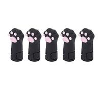 Pongnas 5pcs Cat Shape Silicone Cuticle Scissors Cover Protector Soft Safe Trimmer Protective Sleeve for Nail Toenails Manicure Pedicure Tools Accessories (Black)