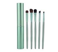 Pongnas 5pcs Makeup Brush Set, Soft Hair No Shedding Wood Handle Eyeshadow Foundation Powder Brushes, with Thickened Aluminium Tube, for Exquisite Eye Makeup