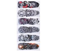 Pongnas 6 Sheets Water Temporary Temporary Tattoos Stickers Extra Large Full Sleeve 170x480mm 3D Arm for Men Women with Plant Ink for Parties Swimming Daily Use