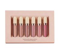 Pongnas 6Pcs Matte Liquid Lipstick Set, Long Lasting Lip Gloss with Rose Scented Velvet Texture, for Daily Party Stage Makeup