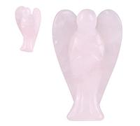 Pongnas Angel Shape Healing Stone Gift Pendant for Positive Energy & Home Decoration (2 inch Rose Quartz Angel)