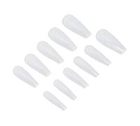 Pongnas Artificial Long Nail Tips 500pcs Transparent False Nail Extensions Curve Shape Wearable Acrylic Nails for Salon DIY Art ABS Material Various Sizes