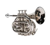 Pongnas Bb Trumpet Brass Set Mini for Beginners with Hard Case 7C Mouthpiece Double Drainage Valve Compact Size Rich Tone