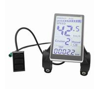 Pongnas Bike Speedometer with Backlit LCD Display, Universal 24V-60V Compatibility, 31.8mm/22.2mm Handlebar Mount, MPH/KMH Toggle, Orange 3-Pin Connector for