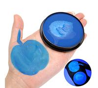 Pongnas Blacklight Neon Fluorescent Body Paint Water Based Makeup Safe for Halloween Cosplay Costume Party Kids Adults Yellow Blue Green Red (Blue)