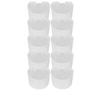 Pongnas Chicken Water Cups, Bird Food Bowl Chicken Feeder Feeding Watering Dish Rabbit Water Food Hanging Wire Cages Box 10pcs Birds Feeders Seed Bowl for Pet Parakeet Gamefowl (S)