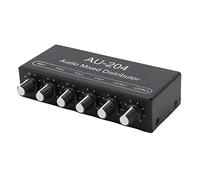 Pongnas Compact Stereo Sound Mixer with 2 Inputs and 4 Outputs for Headphones - Ideal for Studio and Live Performances