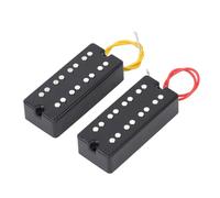 Pongnas Double Coil Humbucker Pickup Adjustable Electric Bass Guitar Pickup with 4 String Open Style for Thick Distortion Tone Black