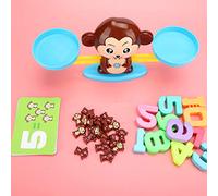 Pongnas Educational Monkey Balance Scale Toy for Kids - Fun Learning Game &, Brown (New version - English Monkey (brown)