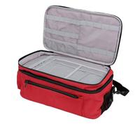 Pongnas Emergency Carrying Case Red Double Layer Empty Pouch Oxford Fabric with Detachable Shoulder Strap and Top Handle for Camping Hiking Travel Home (38 * 21 * 17.8CM)