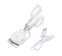 Pongnas Fast Heat Up Heated Eyelash Curler with 4 Temperature Settings, Electric Lash Curler Memory Function, Memory Function, Durable ABS Material, Ideal for Travel (White)