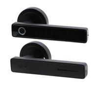 Pongnas Fingerprint Keypad Door Handle Lock, Low Error Rate Quick Recognition, Store 50 Sets of Fingerprints, Keyless Entry for Office Apartment Bedroom, Zinc Alloy