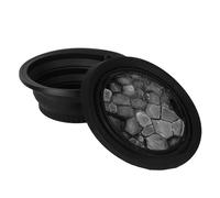 Pongnas Foldable Facial Ice Bath Bowl Deep Cooling Effect Face Ice Silicone Bowl with Hanging Hole Black Portable Ice Bath Face Bowl, Face Ice Bath Water Chiller