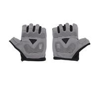 Pongnas Grey Half Finger Cycling Gloves - Breathable Ventilated Palm, Elastic Second-Skin Fit, Shock Absorbing Foam Padding + Silicone -Slip Grip, Reflective Back for Night Riding - Road (S)