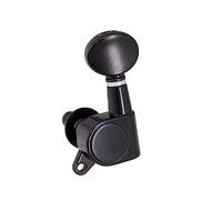 Pongnas Guitar Tuning Pegs, 6Pcs Sealed Machine Heads with Heavy Duty Internal Gear for Electric Guitar Acoustic, Chrome Gold Black 3R+3L 6R 6L Options (Black)
