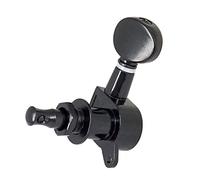 Pongnas Guitar Tuning Pegs, 6Pcs Sealed Machine Heads with Heavy Duty Internal Gear for Electric Guitar Acoustic, Chrome Gold Black 3R+3L 6R 6L Options (Black)