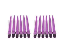 Pongnas Hair Clips For Styling, Hairpins Grip Clips For Hair Sectioning Duck Billed Hair Clips with High Tension Spring 12pcs 9cm Color Steel For Salon and Home Hairdressing (Rose Red)