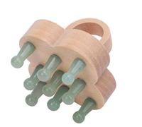 Pongnas Hair Scalp Massager,Portable Scalp Massager Wooden Stone Teeth Scalp Massage Ergonomic Four Leaf Clover Shape Comb