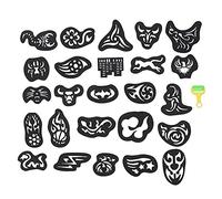 Pongnas Hair Tattoo Stencils, Reusable Plastic Hair Coloring Shaping Mold Tool with Cool Designs, for Barber and Hairdressing