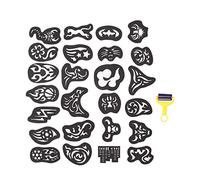 Pongnas Hair Tattoo Template Coloring Carving Patterns 25pcs for Hair Stylists